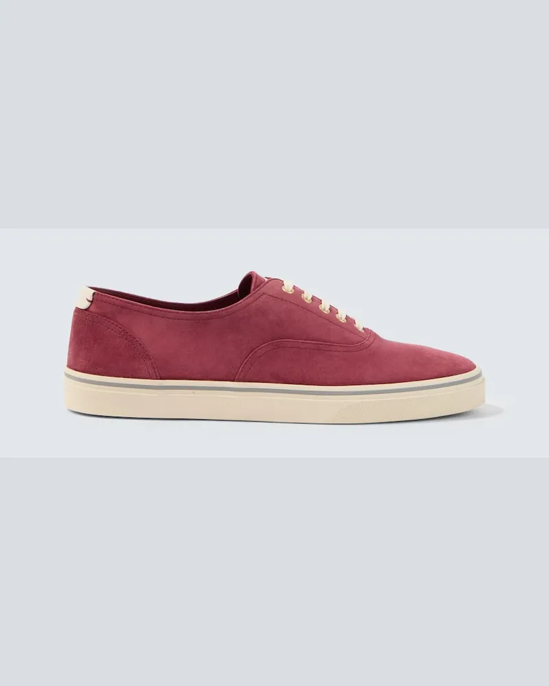 Brunello Cucinelli Sneakers in suede Rosso