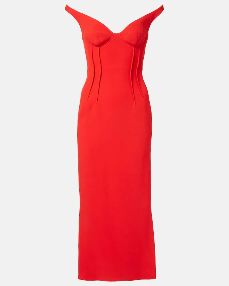David Koma Abito midi Rosso