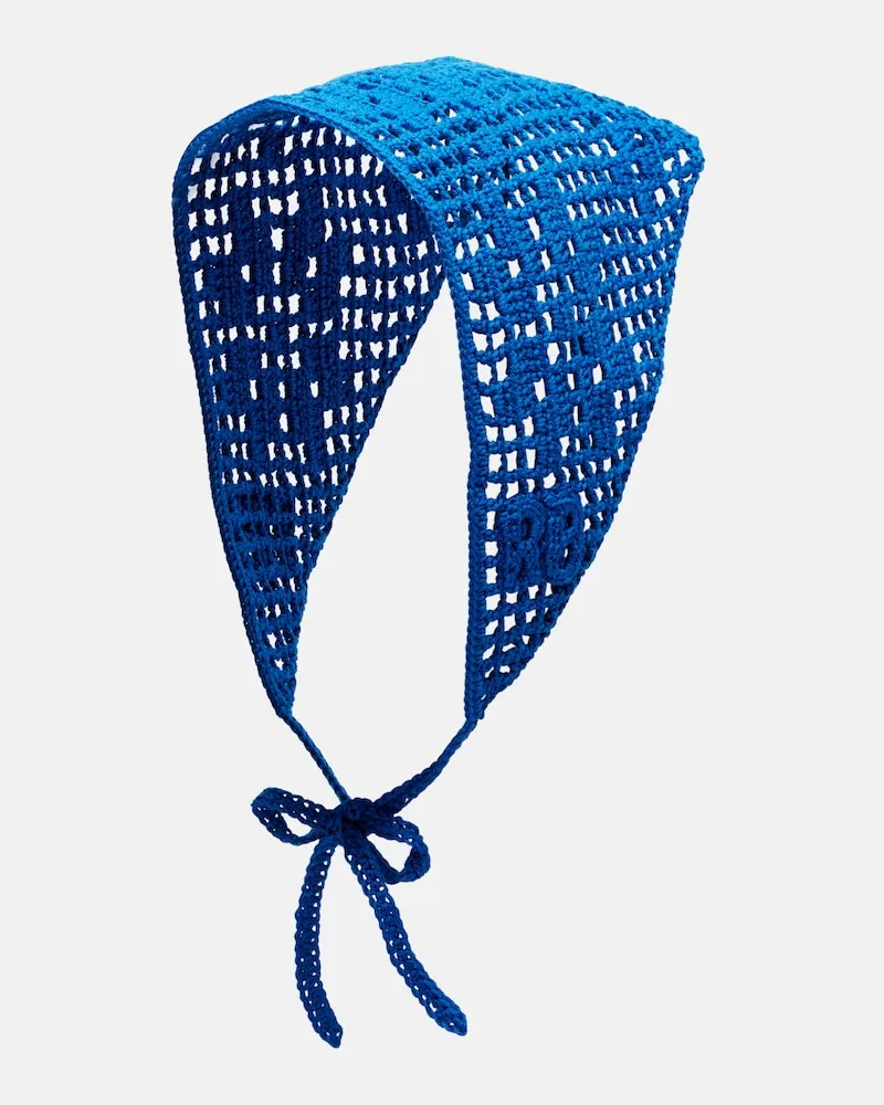 RUSLAN BAGINSKIY Sciarpa in cotone crochet Blu