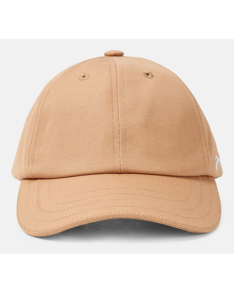 Jacquemus Cappello da baseball in canvas con logo Beige