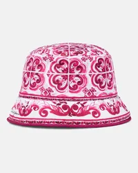 Dolce & Gabbana Cappello da pescatore con stampa Majolica Rosa