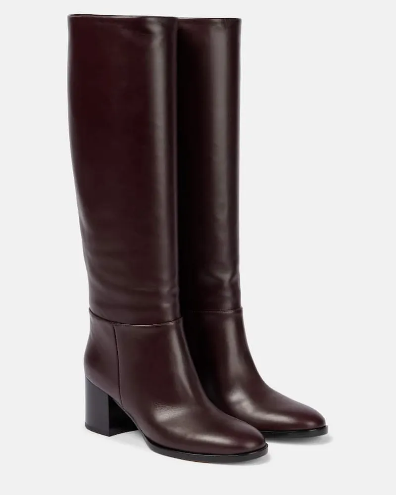 Gianvito Rossi Stivali Santiago in pelle Borgogna
