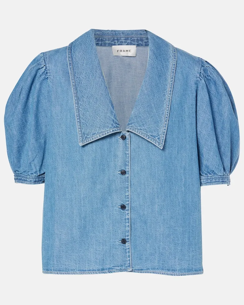 Frame Denim Top di jeans Sailor Blu