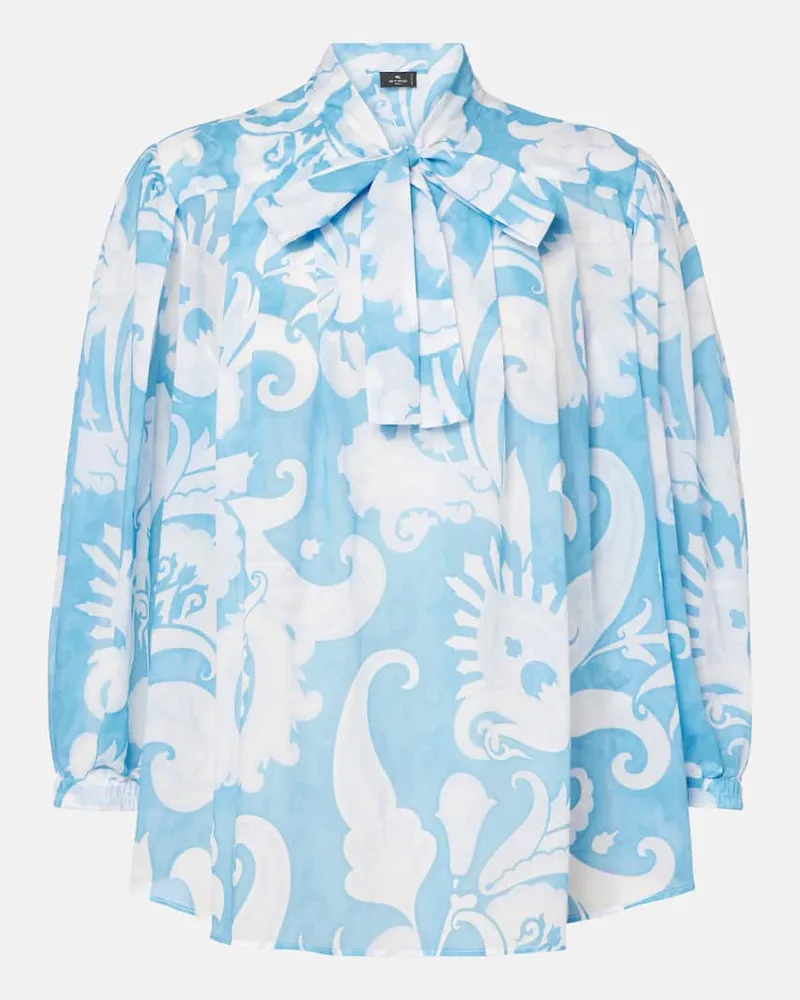 Etro Top in seta con stampa Multicolore