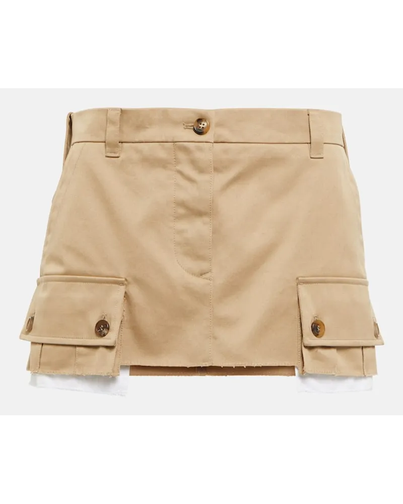 Miu Miu Minigonna chino in cotone Beige