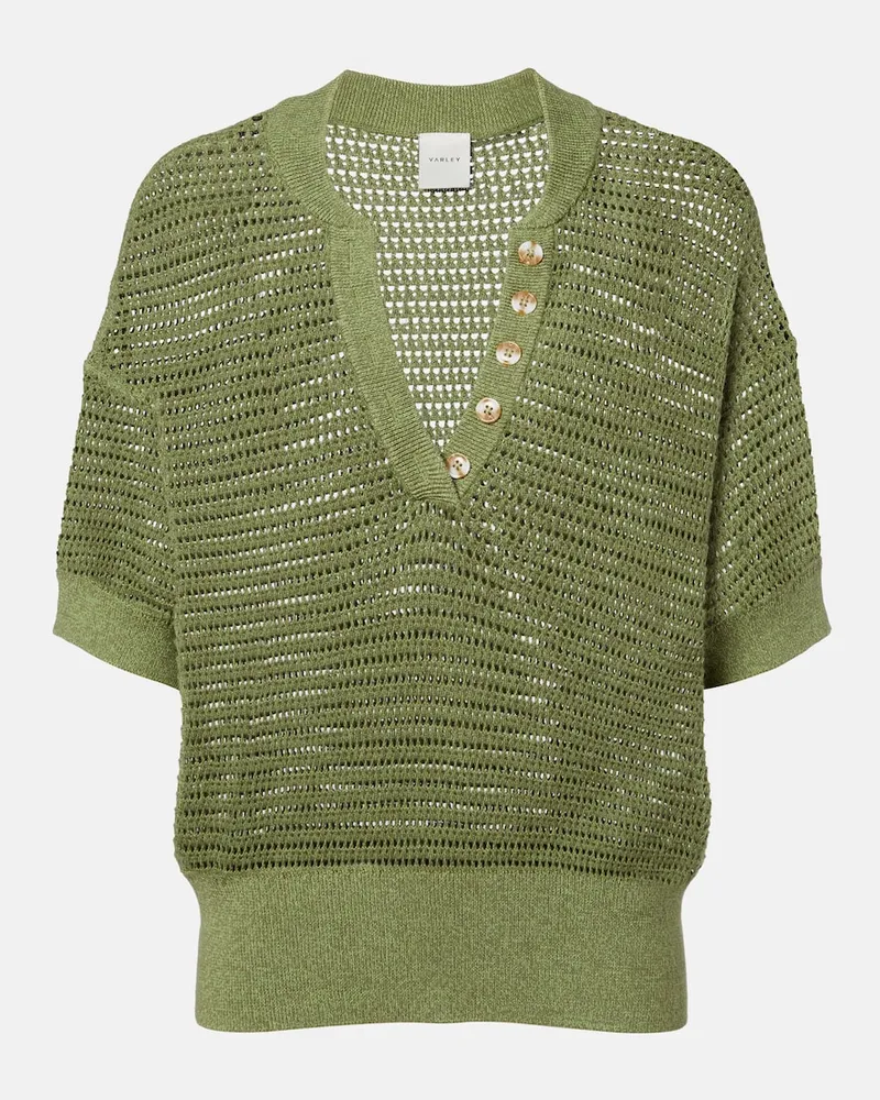 Varley Top Callie in cotone traforato Verde