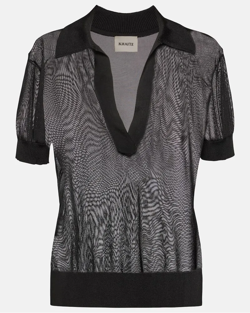 KHAITE Top Julita in jersey Nero