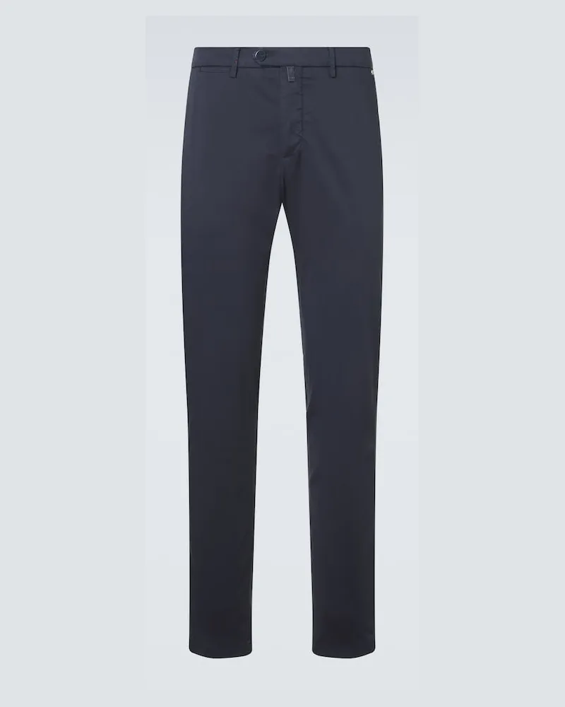 Kiton Pantaloni chino in misto cotone Blu