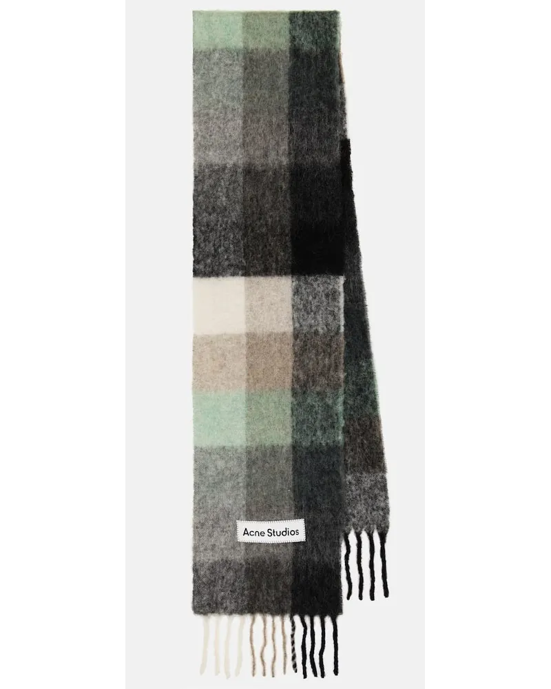 Acne Studios Sciarpa in misto alpaca a quadri Verde