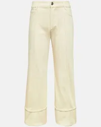 Bottega Veneta Jeans cropped asimmetrici a vita media Bianco