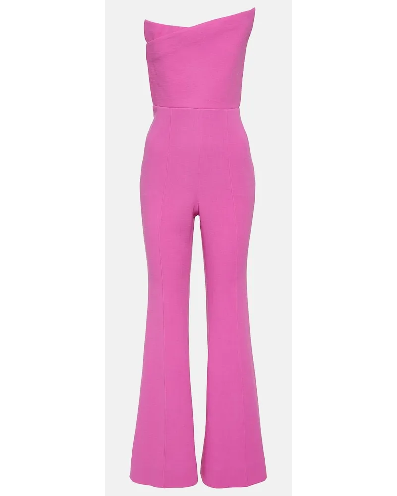 Roland Mouret Jumpsuit asimmetrica in lana Rosa