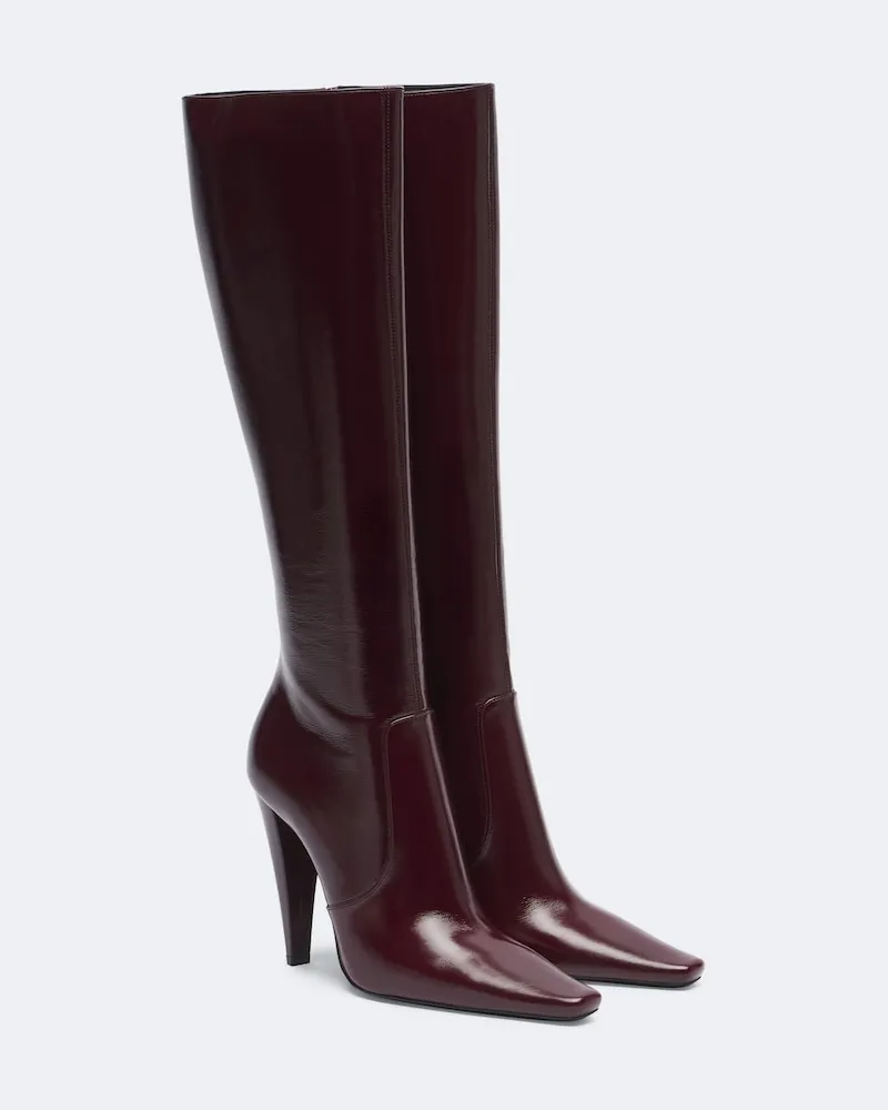 Saint Laurent Stivali 77 in pelle Borgogna