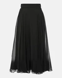 Dolce & Gabbana Gonna midi in chiffon di seta Nero