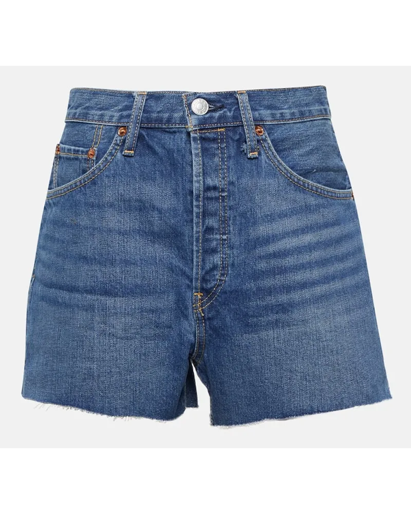 RE/DONE Shorts a vita alta â50s Blu