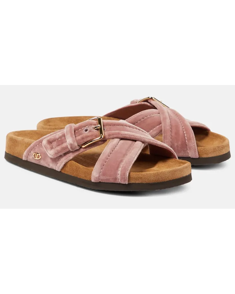 Valentino Garavani Sandali Fussfriend in velluto Rosa