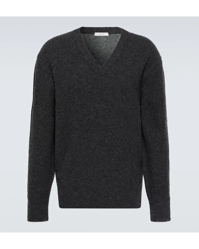 Christophe Lemaire Pullover in lana con scollo a V Grigio