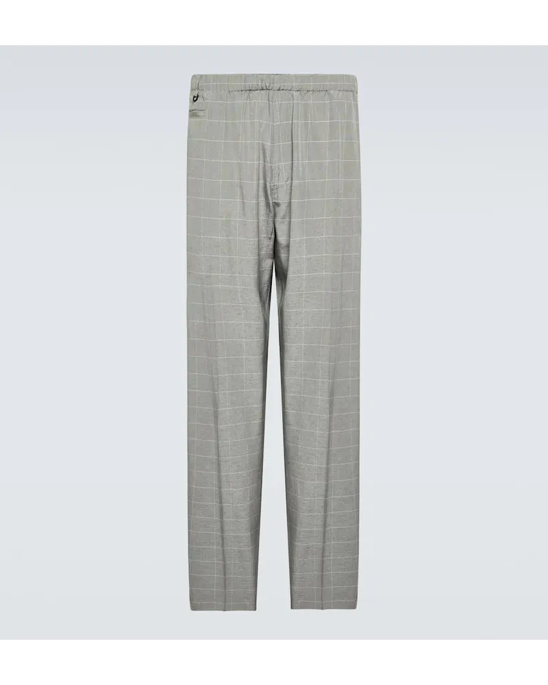 Undercover Pantaloni in misto seta a quadri Beige