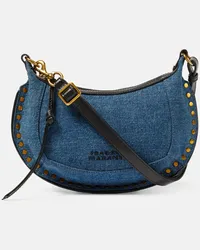 Isabel Marant Borsa a spalla Oskan Moon Small in denim Blu