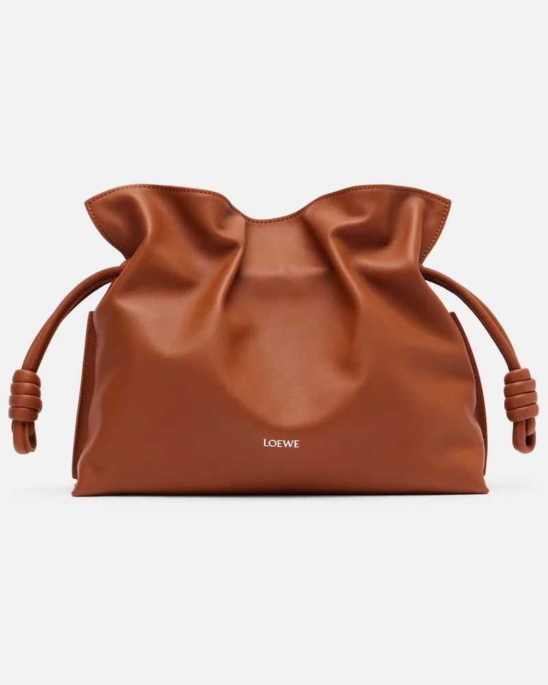 Loewe Clutch Flamenco Medium in pelle Marrone