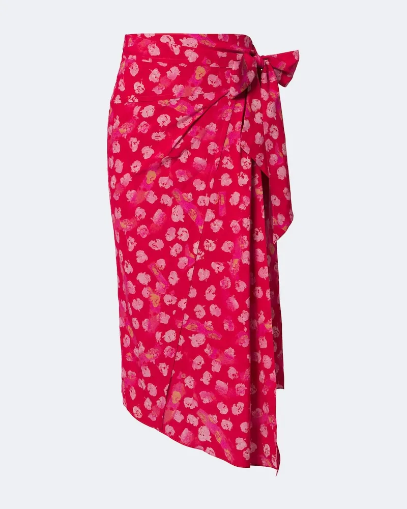 Isabel Marant Gonna midi Faniry in misto seta Rosso