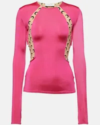 Marine Serre Top in jersey Rosa