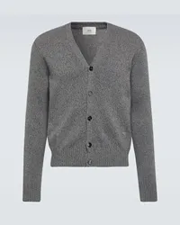 AMI Paris Cardigan in cashmere e lana Grigio