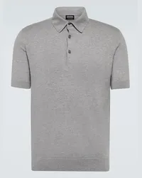 Ermenegildo Zegna Polo in maglia di cotone Grigio