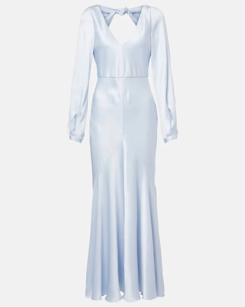 Gabriela Hearst Abito lungo in satin di seta Blu