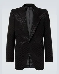 Gucci Blazer in misto cotone GG Nero