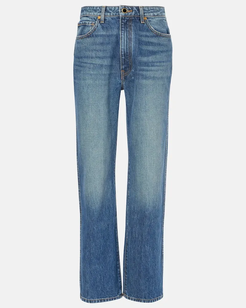 KHAITE Jeans regular Abigail a vita alta Blu