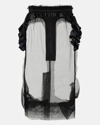 Maison Margiela Gonna midi in tulle con ruches Nero