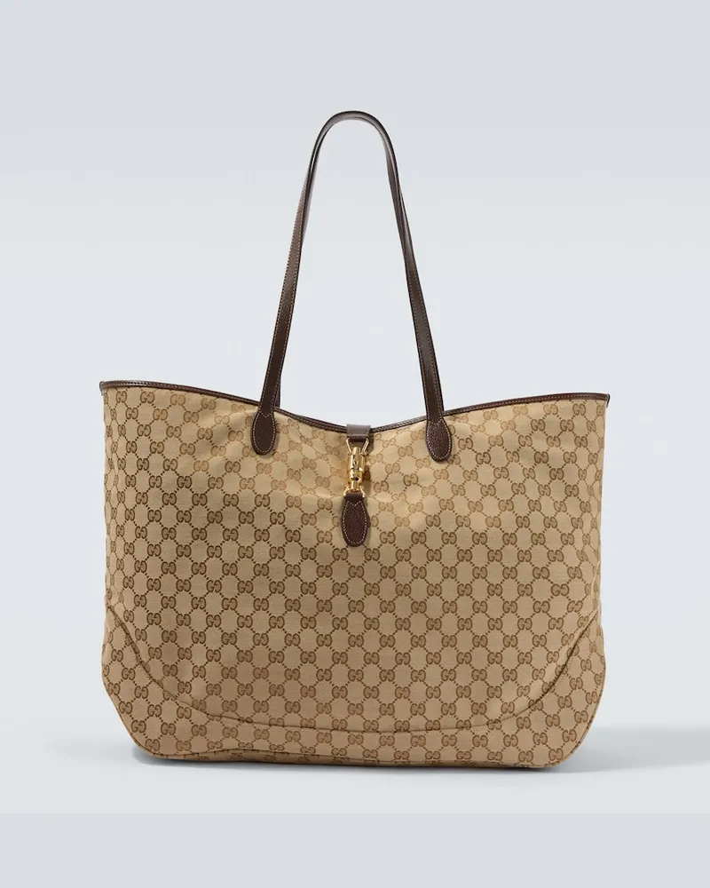 Gucci Borsa Gucci Jackie Large in canvas GG Beige