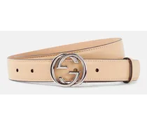 Gucci Cintura Interlocking G in pelle Rosa