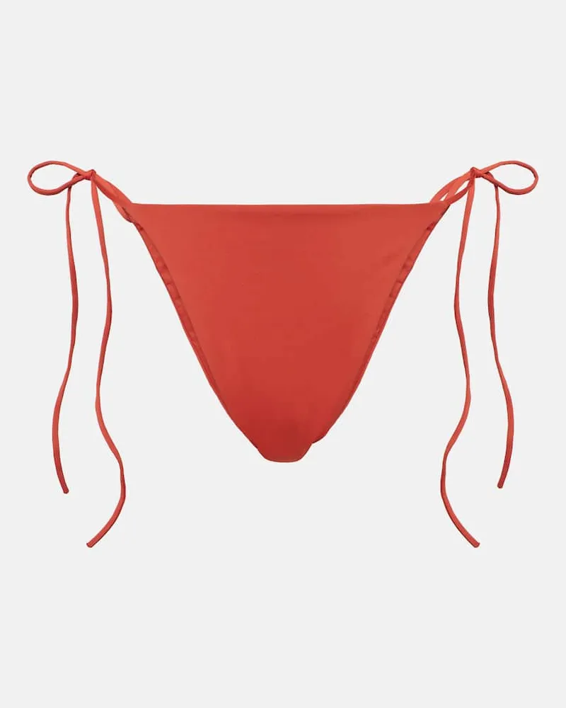 Magda Butrym Slip bikini con applicazione floreale Arancione