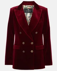 Etro Blazer doppiopetto in velluto di cotone Borgogna