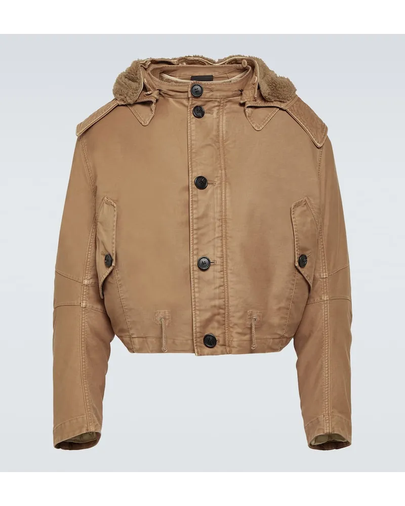 Prada Bomber con pelliccia sintetica Beige
