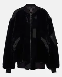 Junya Watanabe Bomber oversize in pelliccia sintetica Nero