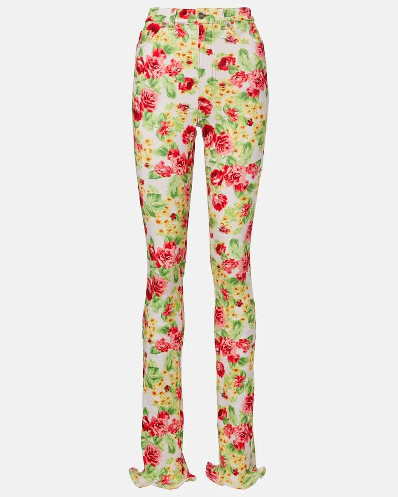 Acne Studios Jeans slim Epetra con stampa floreale Multicolore