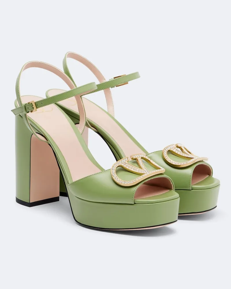 Valentino Garavani Sandali platform VLogo in pelle Verde