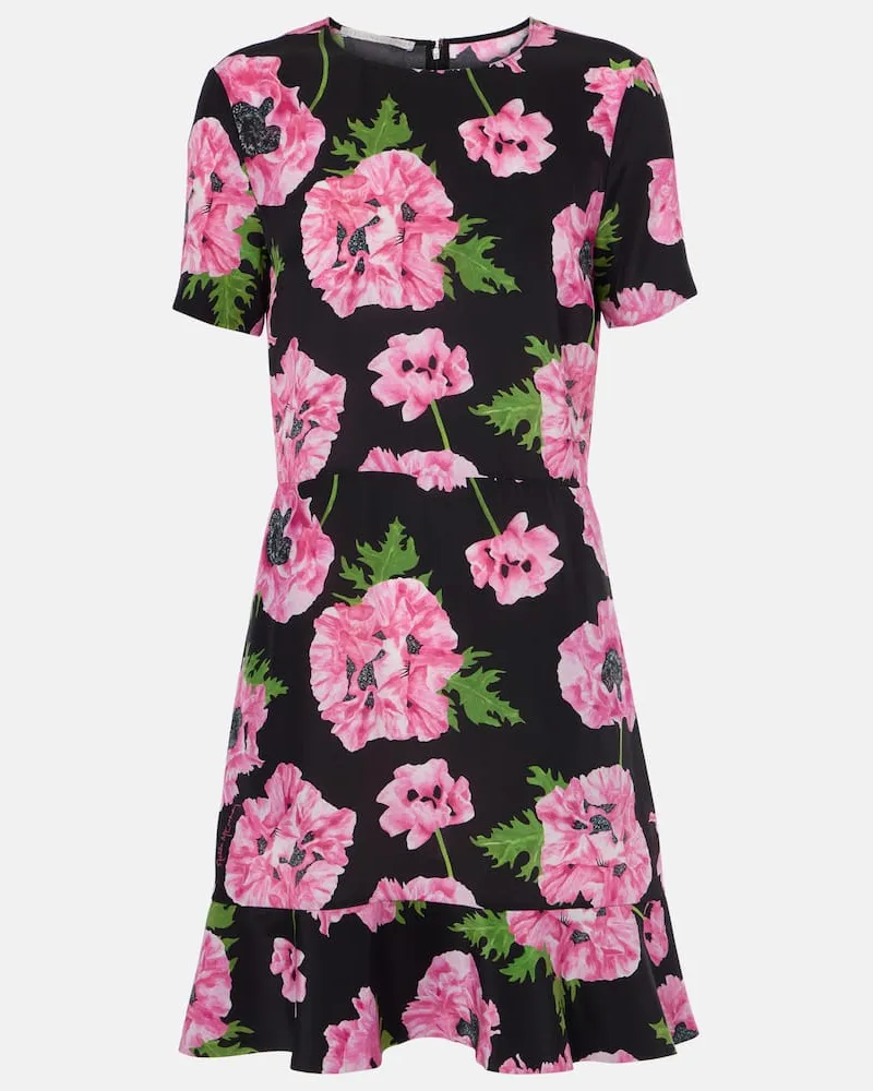 Stella McCartney Abito corto Iconic in seta con volant Multicolore