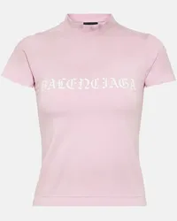 Balenciaga T-shirt cropped in jersey di cotone Multicolore