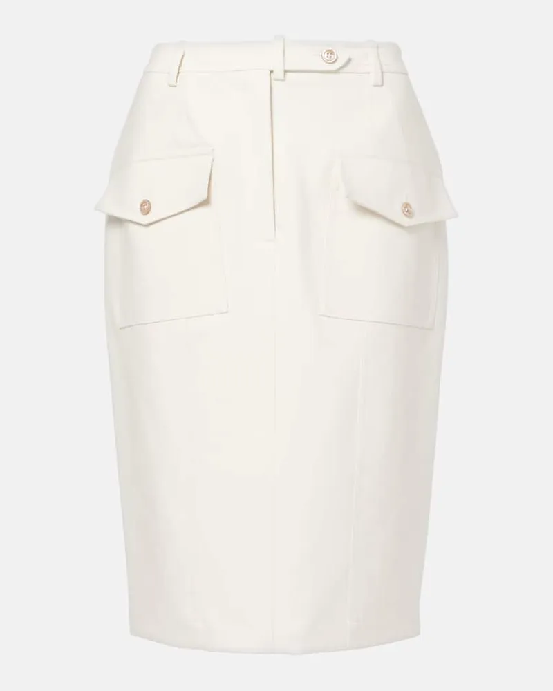 Tom Ford Gonna midi in misto cotone Bianco