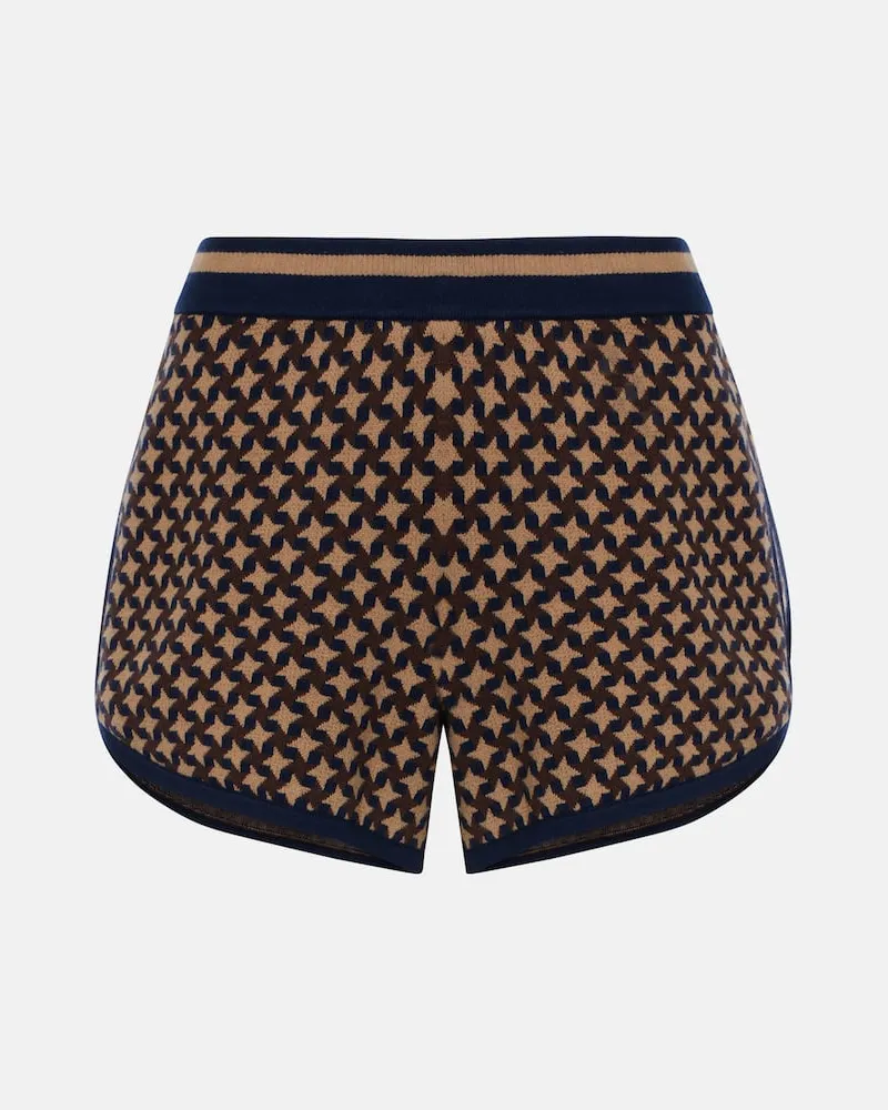 The Upside Shorts Interstella Pierre in jacquard Marrone