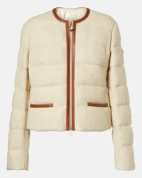 Moncler Piumino Serinde con pelle Bianco