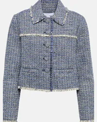 Proenza Schouler White Label - Giacca in tweed cropped Blu