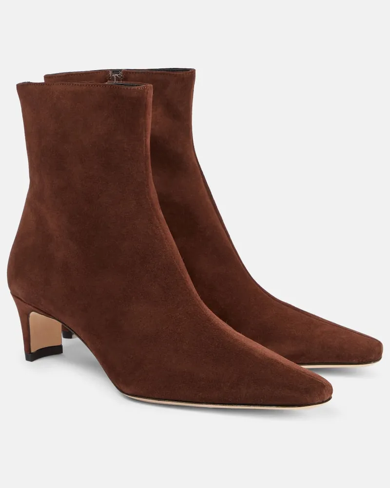 STAUD Stivaletti Wally 55 in suede Marrone