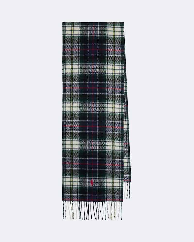 Ralph Lauren Sciarpa in lana a quadri con frange Multicolore