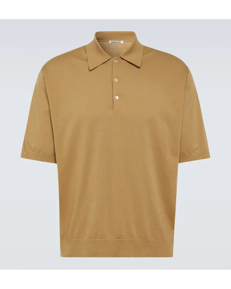 AURALEE Polo in cotone Beige