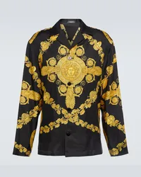 Versace Camicia Barocco in seta Nero