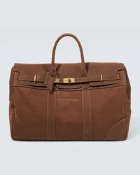 Brunello Cucinelli Borsa da viaggio Country in pelle Marrone